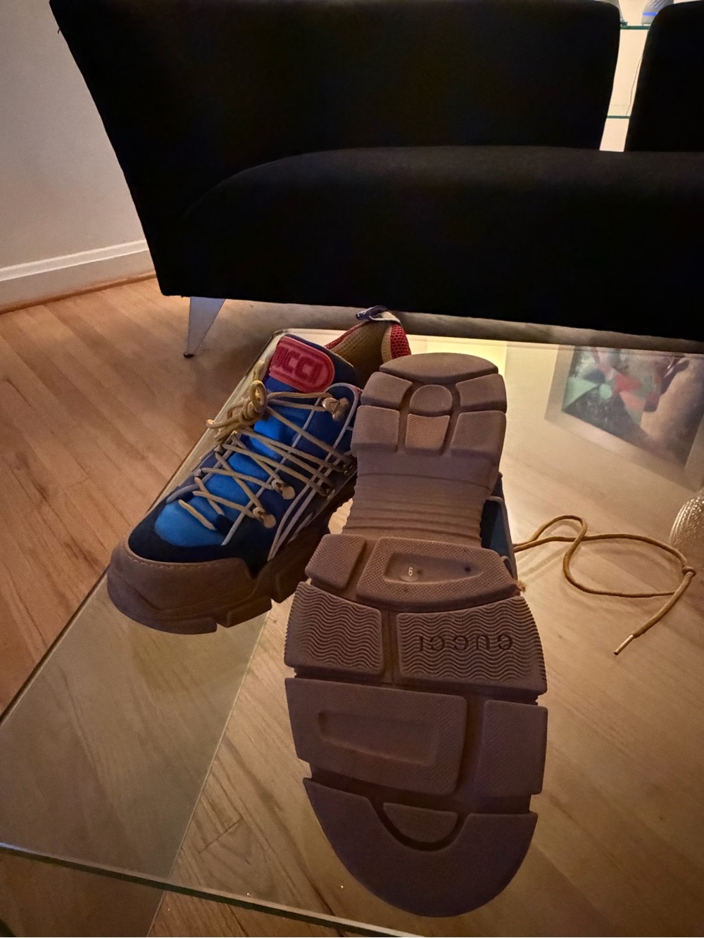 Gucci Blue & Brown Chunky Sneaker - Picture 3 of 6